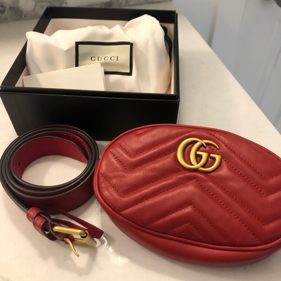 Gucci Handbags - Gucci Marmont Small Leather Belt Bag